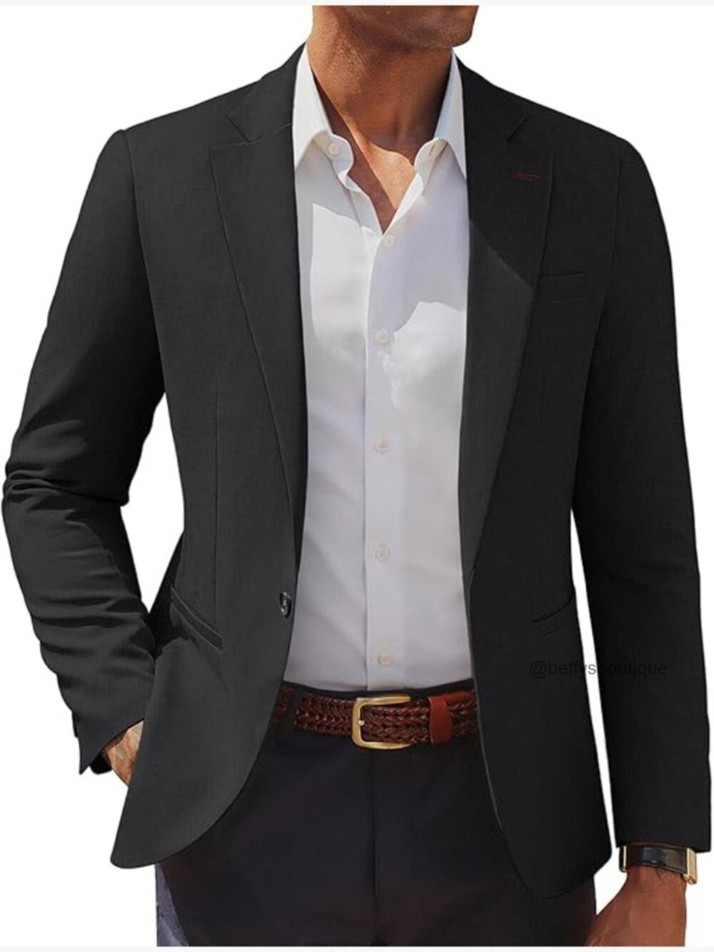 Lightweight Men's Casual Blazer One Button Sport Coat Notched Lapel - Picture 1 of 7